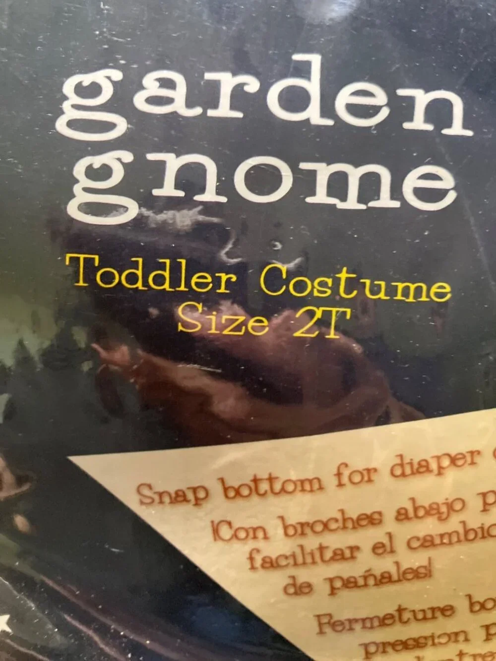 Too Cute To Spook Garden Gnome Toddler Costume 2T With Snap Bottom